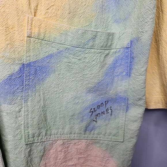 SLOOP JONES Hand Dyed Jacket Pockets 2 Button Large Pastel OOK Virgin Islands - Picture 5 of 8